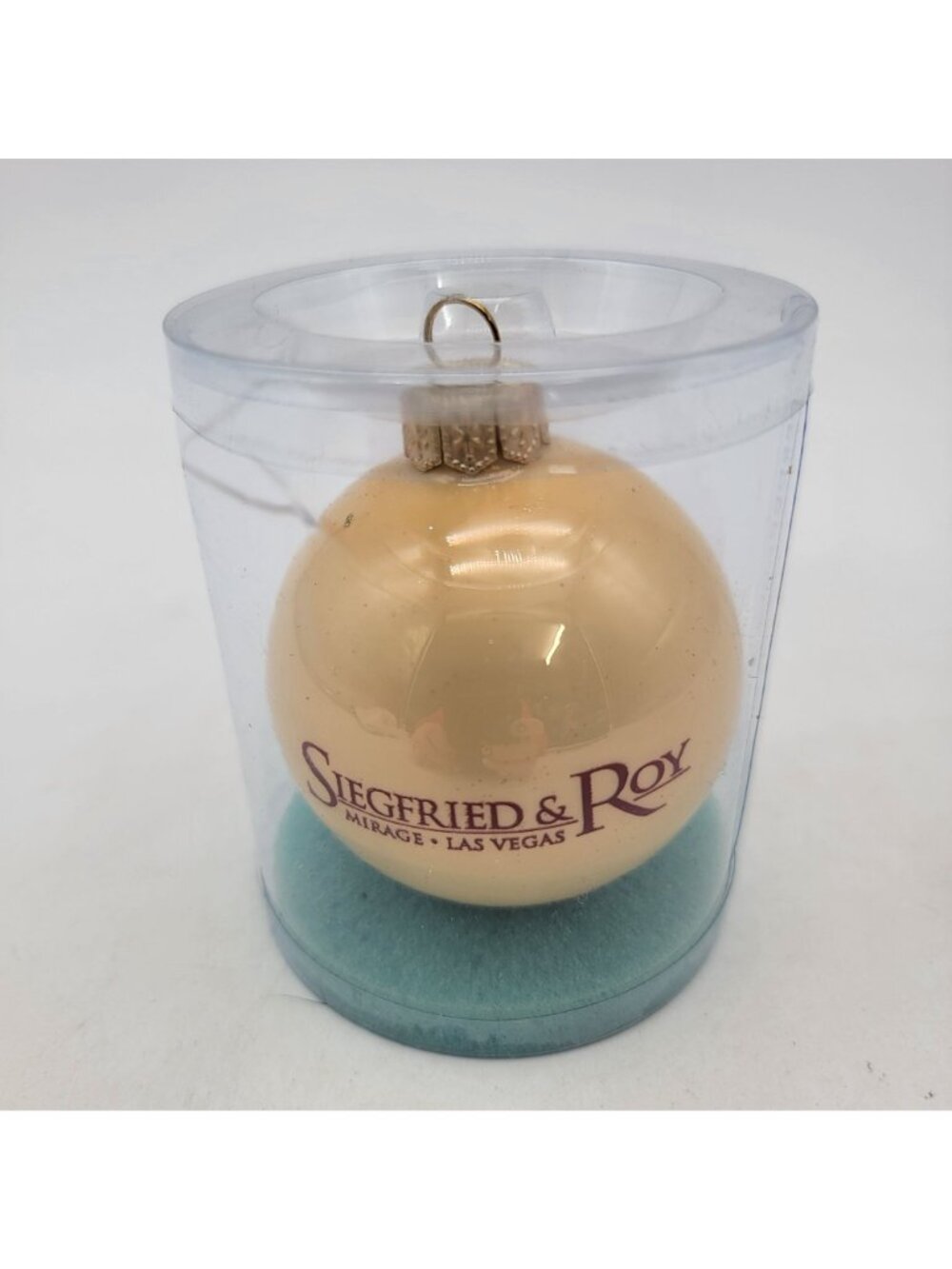 Siegfried & Roy Mirage Las Vegas Glass Ornament "Seasons Greetings" xmas Decor - Picture 3 of 8